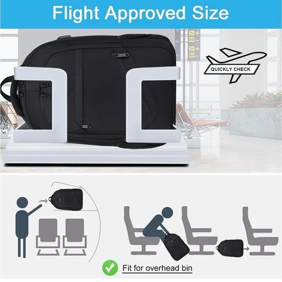 Black Men's Backpack with USB Charging Port - Picture 3 of 8